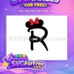 Free Red Bow Initial Free Minnie Font Letter R Free SVG - Instant Download