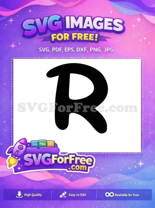 Free Minnie R Font Free Black Bold Letter Free SVG