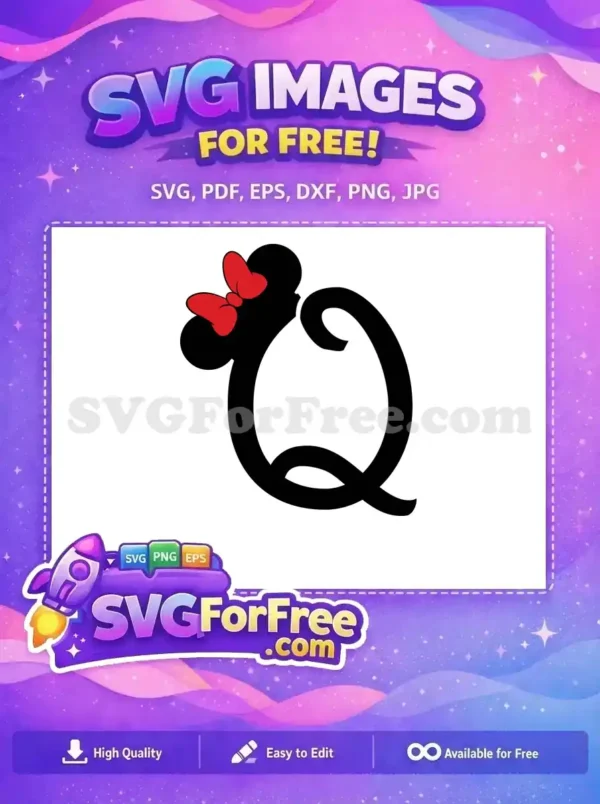 Free Minnie Mouse Font Letter Q Free Classic Red Bow Design Minnie Mouse Alphabet Free SVG Free Minnie Mouse Font Letter Q Free Classic Red Bow Design Minnie Mouse Alphabet Free SVG