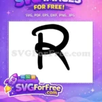Free Minnie Font R Free Black Letter Minnie Free SVG - Instant Download