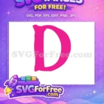 Free Pink Letter D Free Minnie Font Initial Free SVG - Instant Download