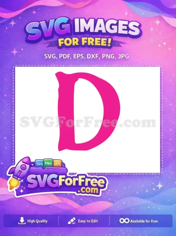 Free Pink Letter D Free Minnie Font Initial Free SVG Free Pink Letter D Free Minnie Font Initial Free SVG