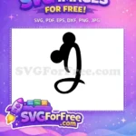 Free Minnie Initial Free Font Black Silhouette Free SVG - Instant Download