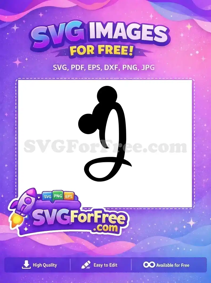 Free Minnie Initial Free Font Black Silhouette Free SVG