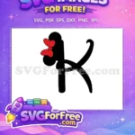Free Minnie Mouse Letter K Free Red Bow Cursive Font Free SVG - Instant Download