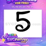 Free Minnie Number Five Free Black Font Number Free SVG - Instant Download