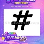 Free Black Hashtag Symbol Free Minnie Font Style Disney Free SVG - Instant Download