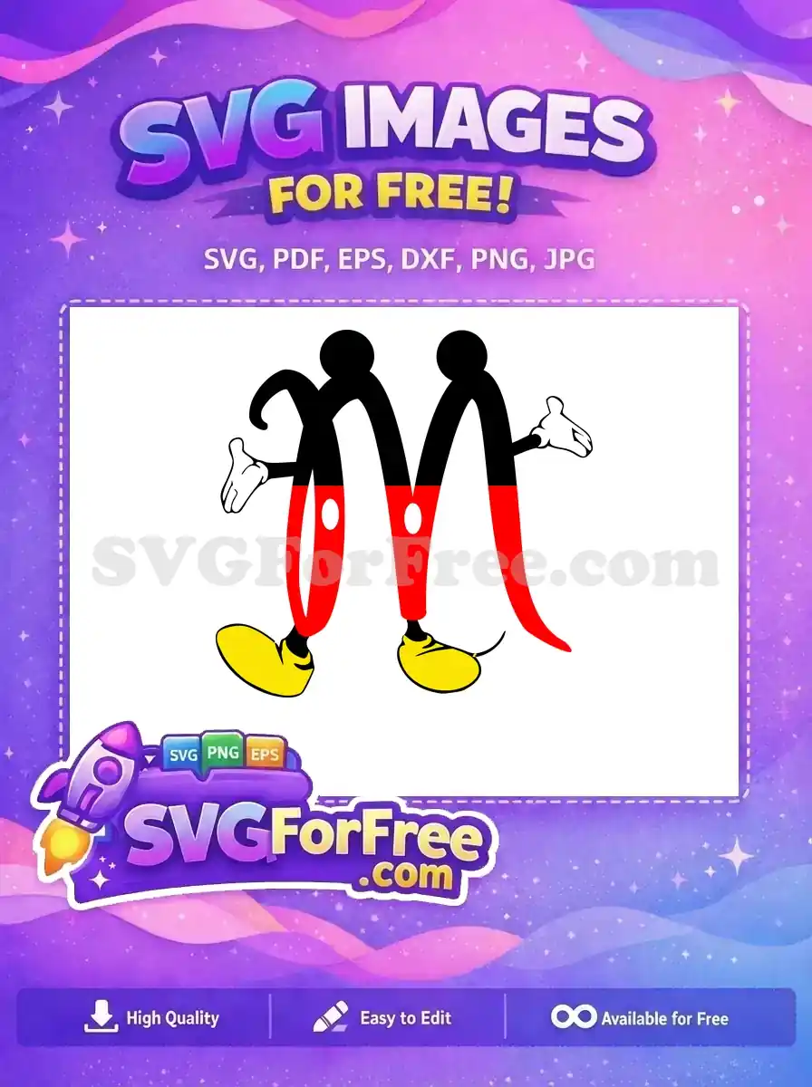 Free Polka Dot Pants Free Yellow Shoes Minnie Font Free SVG