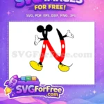 Free Mickey Mouse Letter N Free Red Shorts Disney Alphabet Free SVG - Instant Download