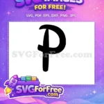 Free Minnie Initial P Free Black Font Minnie Free SVG - Instant Download