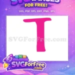 Free Pink Minnie Initial Free Letter T Minnie Free SVG - Instant Download