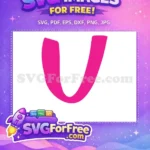 Free Pink Minnie Free Initial U Font Free SVG - Instant Download