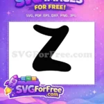 Free Black Bold Z Free Minnie Font Alphabet Free SVG - Instant Download