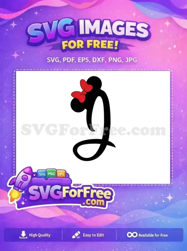 Free Red Bow Free Minnie Font Number 1 Free SVG 1