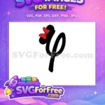 Free Red Bow Free Minnie Font Number 4 Free SVG - Instant Download