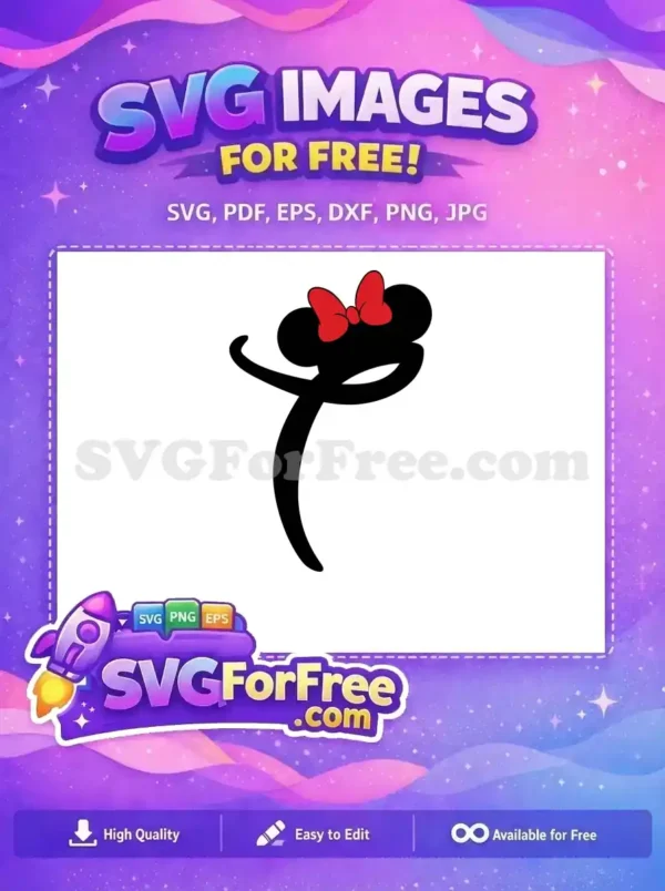 Free Red Bow Free Minnie Font Number 1 Free SVG 2