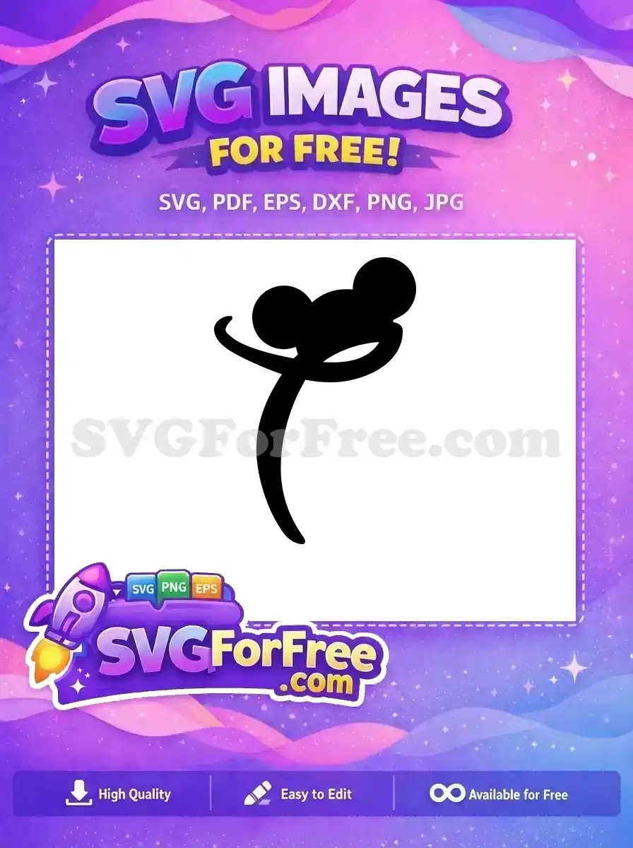 Free Minnie Mouse Ears Number One Free Black Silhouette Minnie Font Free SVG