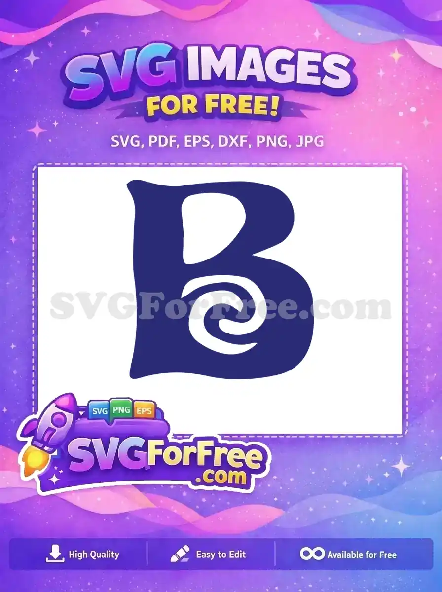 Free Minnie Initial Free Dark Blue Monogram Letter Free SVG