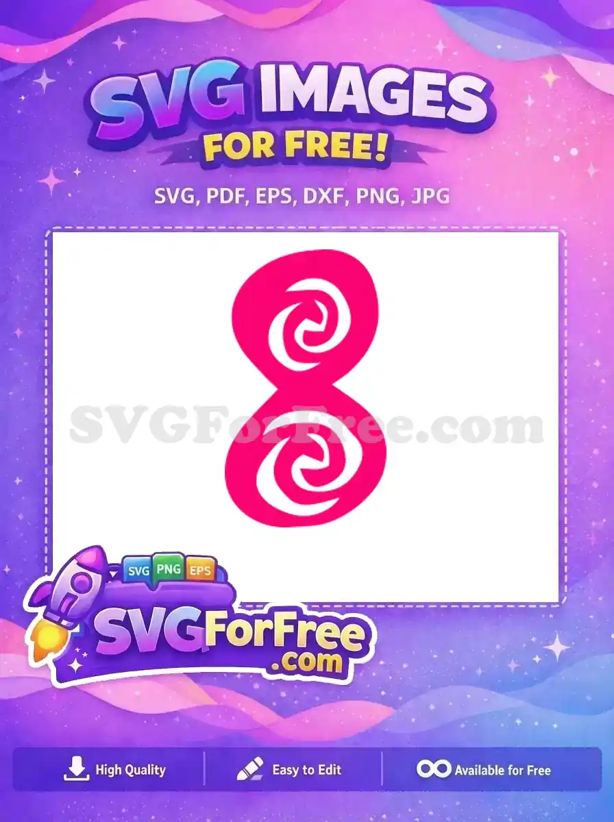 Free Pink Minnie Swirl Free Number Eight Font Free SVG