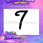 Free Black Number Seven Free Minnie Font Free SVG - Instant Download