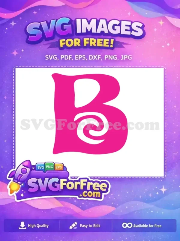 Free Pink Minnie Free Swirl Letter Initial Free SVG