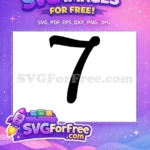 Free Black Number Seven Free Minnie Font Number Free SVG - Instant Download
