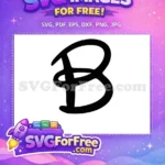 Free Minnie Mouse Font Letter B Free Cursive Black Alphabet Disney Free SVG - Instant Download