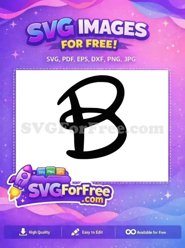 Free Minnie Mouse Font Letter B Free Cursive Black Alphabet Disney Free SVG