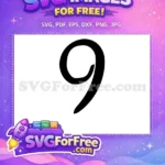 Free Number Nine Free Minnie Font Number Free SVG - Instant Download