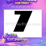 Free Number Seven Free Minnie Font Number Seven Free SVG - Instant Download