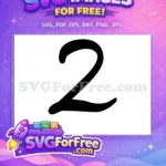 Free Minnie Font Number 2 Free Calligraphy Style Disney Free SVG - Instant Download