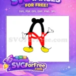 Free Mickey Letter A Font Free Red Pants Yellow Shoes Free SVG - Instant Download