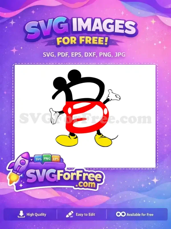 Free Black Ears Free Red Pants Minnie Font Free SVG