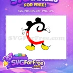 Free Mickey Mouse Letter C Free Red Shorts Yellow Shoes Minnie Font Free SVG - Instant Download