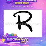 Free Minnie Mouse Letter R Free Black Cursive Font Walt Disney Free SVG - Instant Download