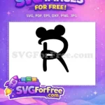 Free Black Minnie Initial Free Letter R Font Free SVG - Instant Download