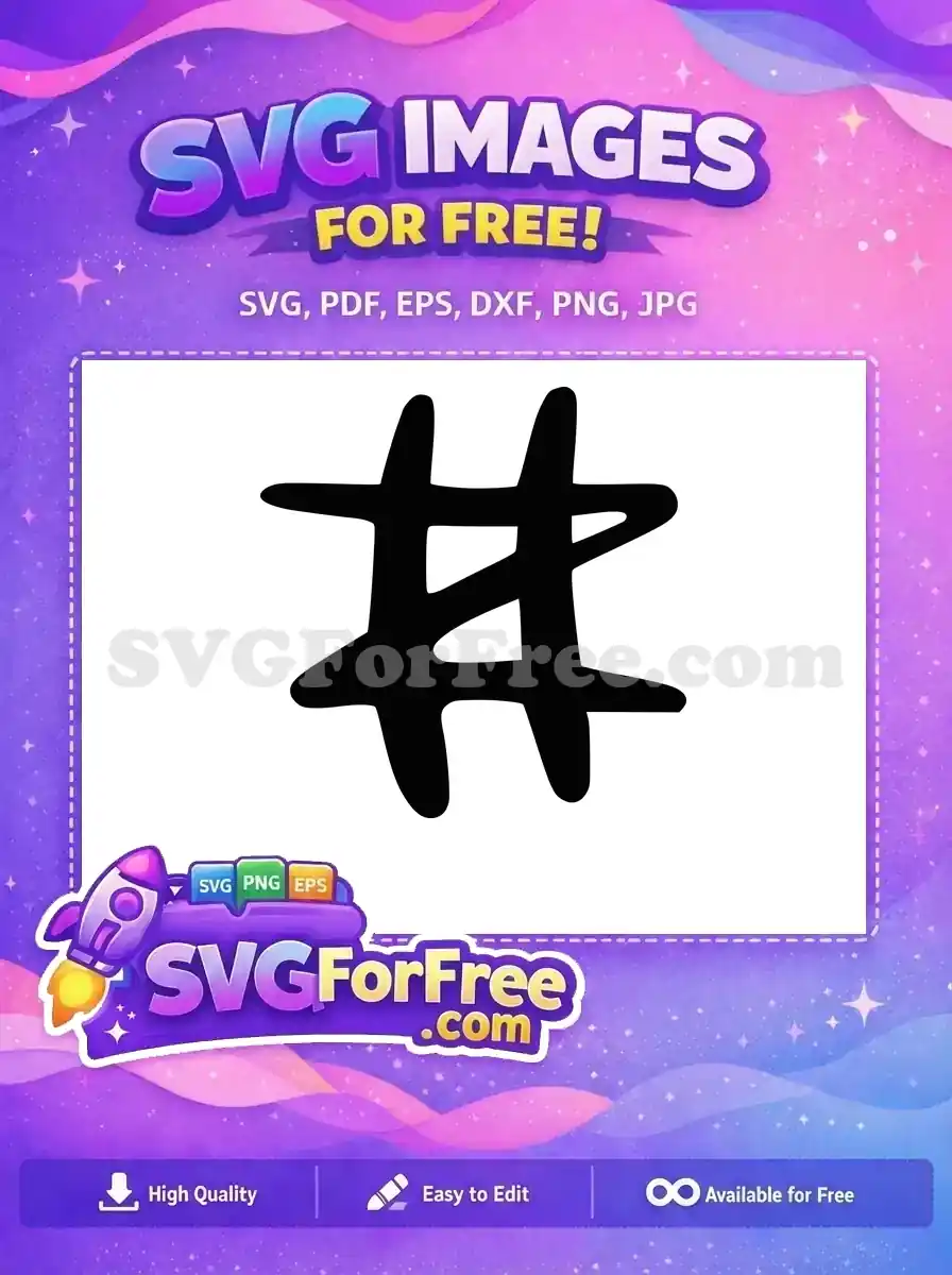 Free Hashtag Symbol Free Black Hand-Drawn Minnie Mouse Font Free SVG