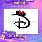 Free Red Bow Minnie Free Black Font Disney Free SVG - Instant Download