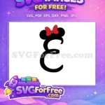 Free Minnie Mouse Letter E Free Red Bow Font Free SVG - Instant Download