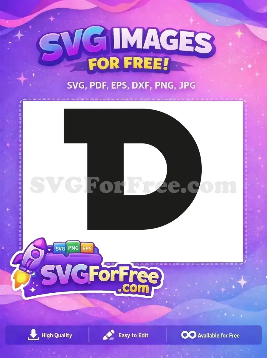 Free Minnie Font Letter D Free Black Bold Free SVG