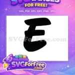 Free Minnie Font Letter E Free Black Bold Free SVG - Instant Download