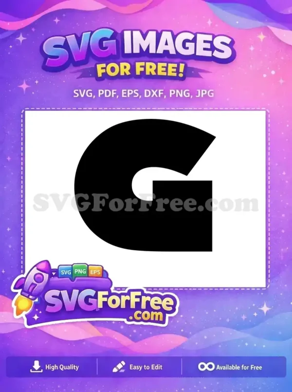 Free Minnie Font Letter G Free Bold Black Alphabet Free SVG