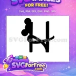 Free Minnie Mouse Letter H Free Black Silhouette Alphabet Free SVG - Instant Download