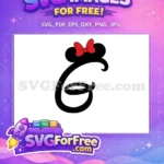 Free Red Bow Minnie Free Black Font Initial Free SVG - Instant Download