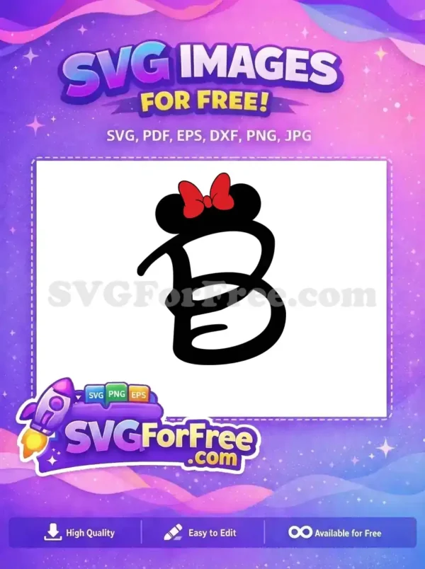 Free Red Bow Free Minnie Font Initial B Movie Free SVG