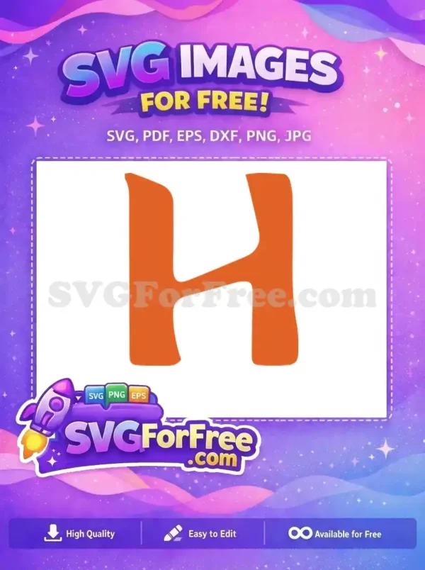 Free Orange Minnie Font H Free Disney Alphabet Letters Free SVG