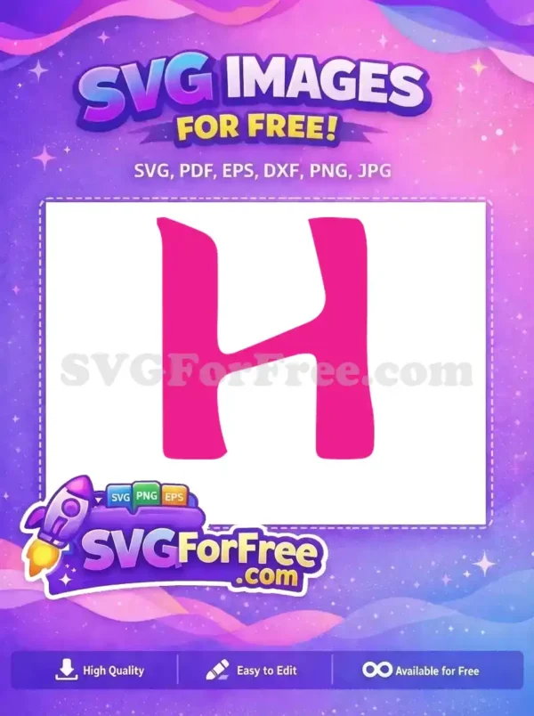 Free Pink Minnie Free Letter H Initial Free SVG