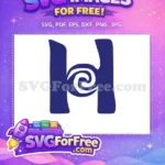 Free Blue Minnie Free Swirl Letter Initial Free SVG - Instant Download