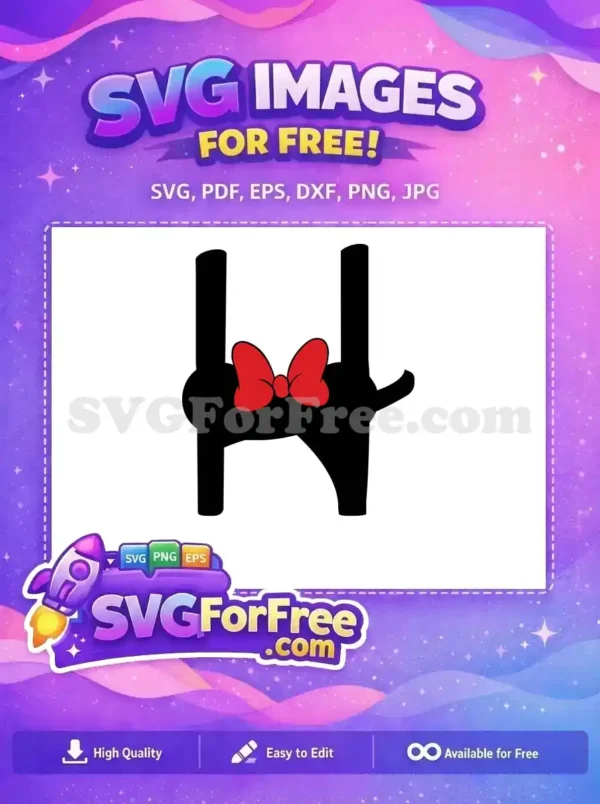 Free Red Bow Free Minnie Font Alphabet Free SVG 2