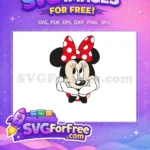 Free Red Bow Minnie Free Thoughtful Pose Disney Free SVG - Instant Download